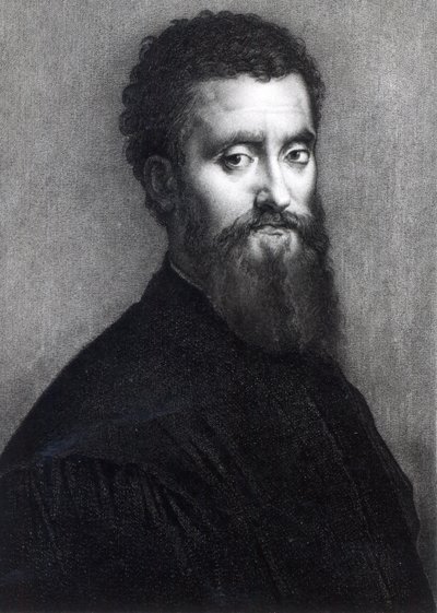 Self Portrait, engraved by Jean-Louis Potrelle by Giulio Romano